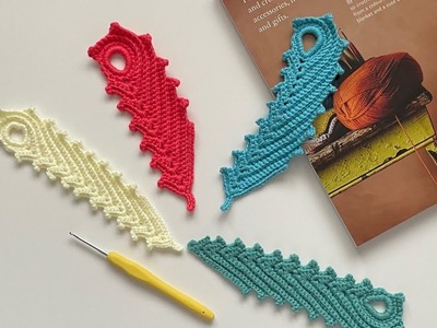 Crochet - Peacock Feather Bookmark - Very Easy Pattern
