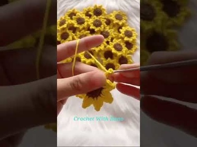 Crochet Sun Flower Motif #crochet flower #easy crochet ideas