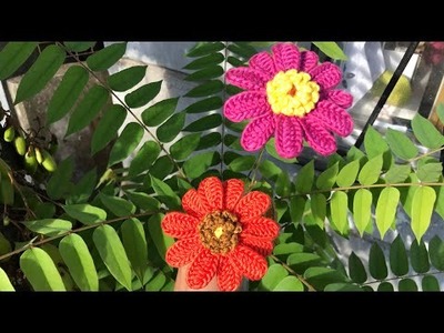 Crochet zinnia flower tutorial(beginner friendly)