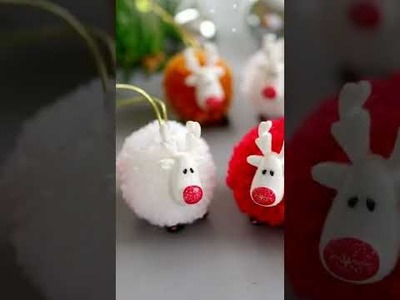 Diy how to make cute deer christmas ornament - tutorial - handmade#shorts
