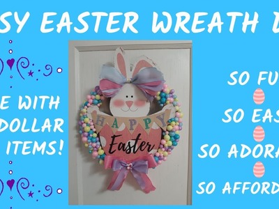 **EASY EASTER WREATH DIY** MADE WITH ALL DOLLAR TREE ITEMS!
