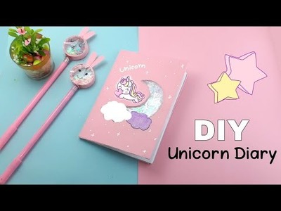 How to make unicorn diary with paper without cardboard | diy unicorn diary without gluegun  #unicorn