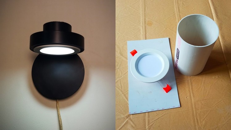 How to Make Wall Decoration Light | Simple Ideas from Ceiling Lights and PVC Pipe