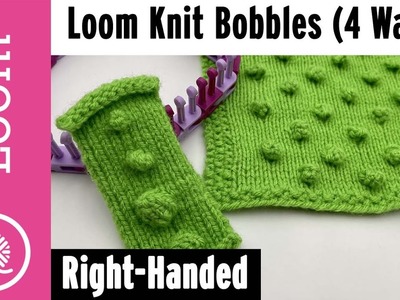 Loom Knit Bobbles 4 ways (MB - Make Bobble)