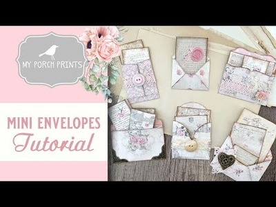 Mini Envelopes Tutorial My Porch Prints | Shabby Pink | Embellishments for Junk Journals