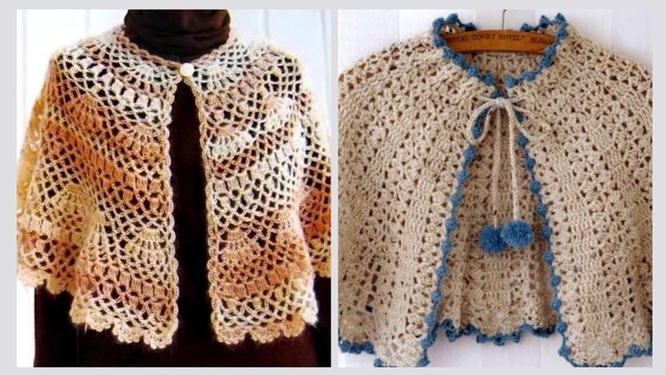 Stunning crochet halfmoon shawls.Crochet capes and wraps for formal & casual dresses #crochetshawls