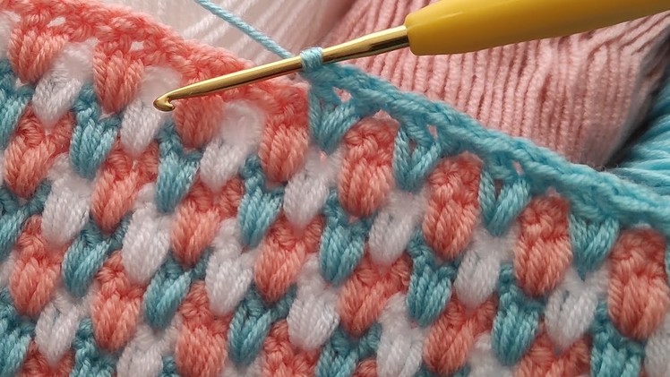 Super Easy crochet baby blanket pattern for beginners ~ 3D Sımple Crochet Blanket Knitting Pattern