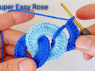 Super Easy Knitting Rose Crochet VERY EASY SUPER Rose