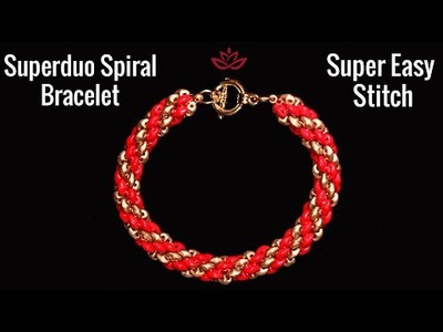 Superduo Spiral Rope Bracelet || Super Easy Tutorial