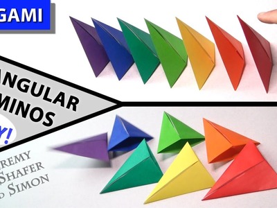 Triangular Dominoes Fall Left and Right - Simple Origami Tutorial