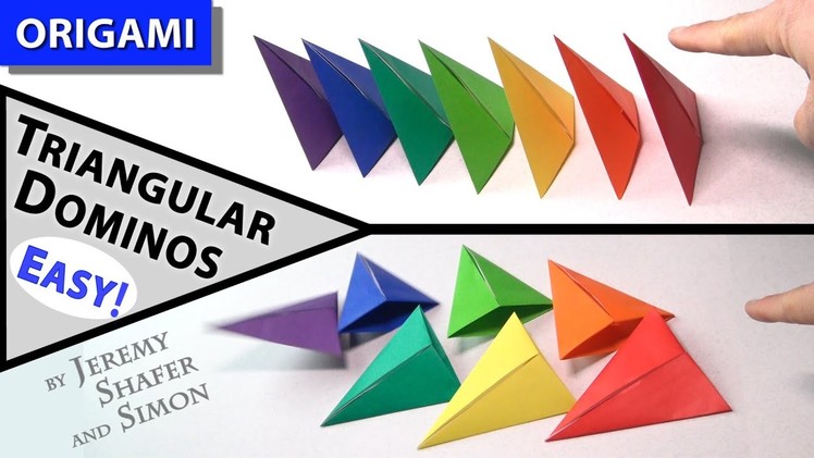 Triangular Dominoes Fall Left and Right - Simple Origami Tutorial