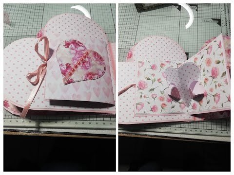 Tuto scrap - Mini Album Coeur Saint Valentin - Partie 3