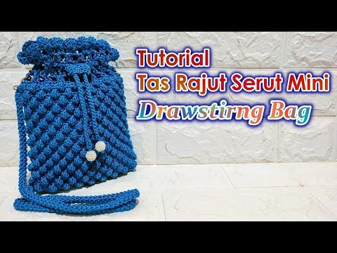 Tutorial to make Mini Drawstring Crochet Bag | Bubble motif  (Subtitle Available)
