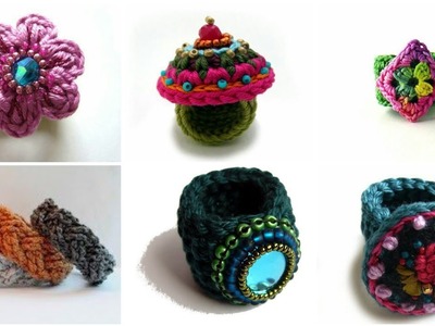 Amazing crochet Rings with creative cut & styles.Realistic crochet rings for women #crochetrings