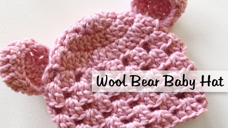 Bear crochet baby hat Wool Winter bear ears beanie Newborn size