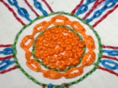 Bordado À Mão-Flor Colorida Bordada No Bastidor-Hand Embroidery - Colored Flower Embroidered In Hoop