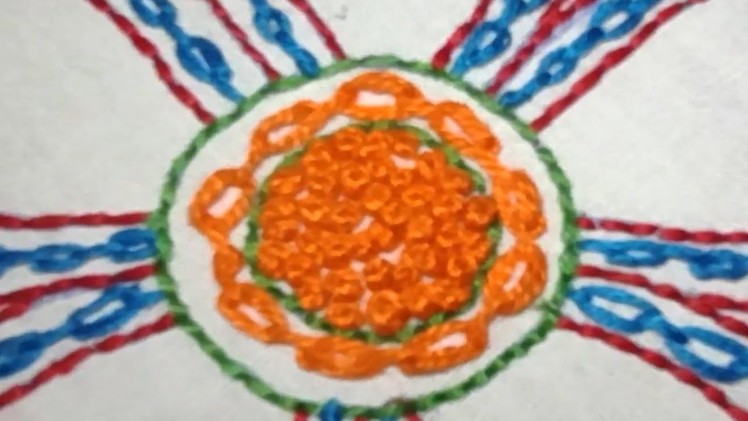 Bordado À Mão-Flor Colorida Bordada No Bastidor-Hand Embroidery - Colored Flower Embroidered In Hoop