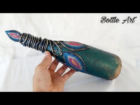 Como decorar botellas de vidrio paso a paso.Bottle Art Ideas.Bottle Crafts.