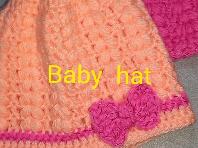 Crochet baby hat ???? for beginners#V puff stitch.