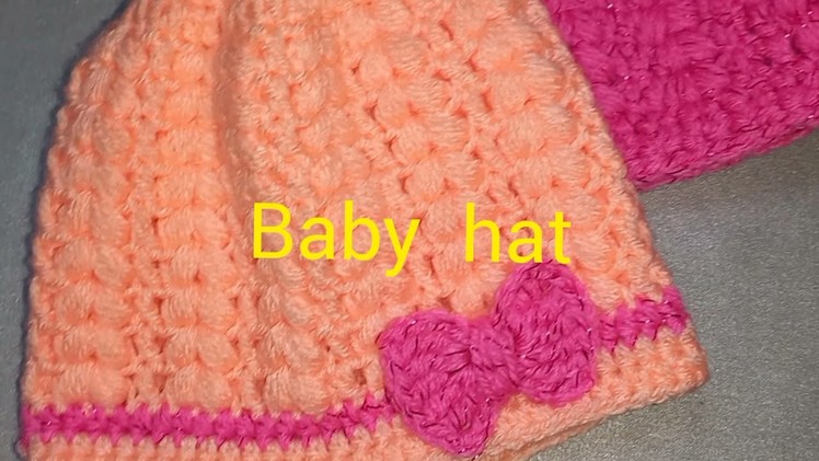 Crochet baby hat ???? for beginners#V puff stitch.