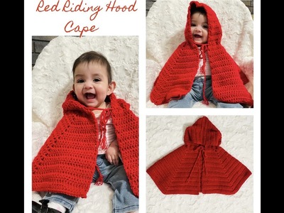Crochet Red Riding Hood Baby Cape | Poncho para niñas