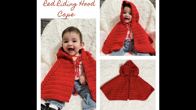 Crochet Red Riding Hood Baby Cape | Poncho para niñas