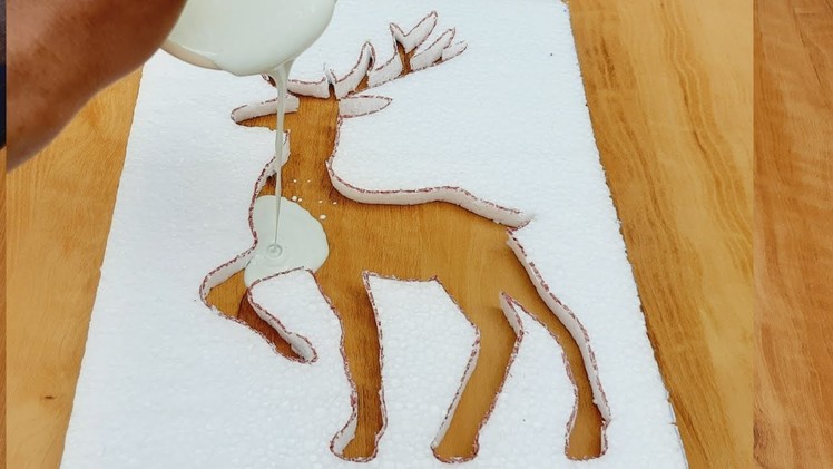 Deer Showpiece Making at Home. Easy Showpiece Making. White Cement Craft Ideas