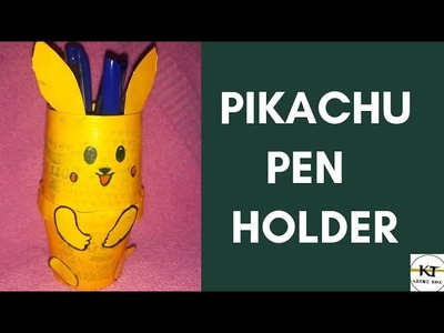 DIY Easy Paper Cup PIKACHU Pen Stand.Pen Pencil Holder.Paper Cup Craft.KIDDIEZ TAKE