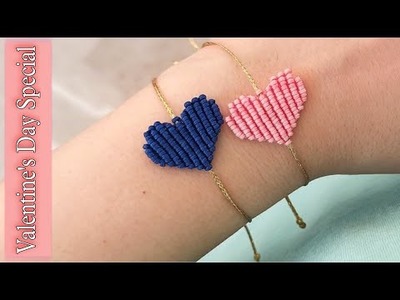 DIY Heart Friendship Bracelets for Valentine Day | Macrame Bracelet | Thread Bracelet | Creation&you