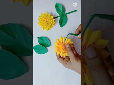 Diy Paper Flower | How to make paper Sunflower | Origami Flower Tutorial #shorts #papercrafts