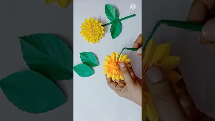 Diy Paper Flower | How to make paper Sunflower | Origami Flower Tutorial #shorts #papercrafts