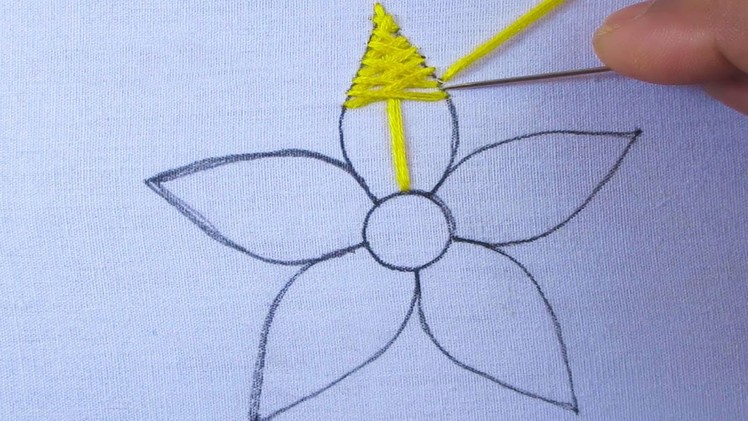 Hand embroidery beautiful flower design easy needle work tutorial