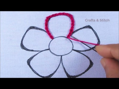 Hand embroidery flower design elegant flower embroidery easy flower embroidery step by step tutorial