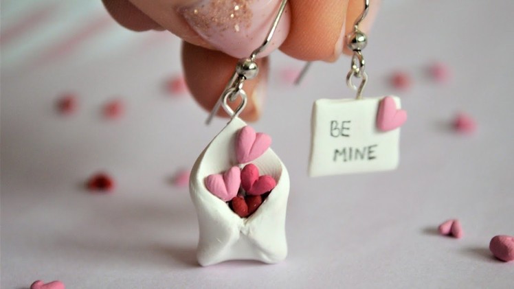 Handmade cute polymer clay earrings collection for valentine's day #polymerclay #earringscollection