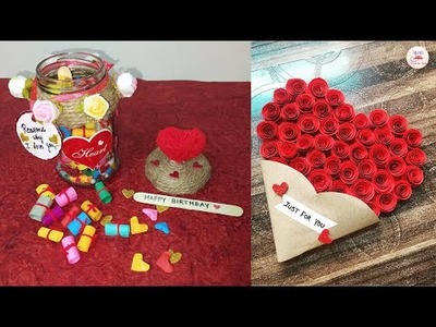 How to make Heart Greeting Card|Valentines Day Gift Ideas|Birthday Gift Ideas|DIY Message Love Jar