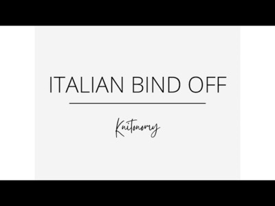 Italian Bind Off knitting