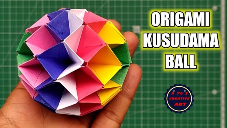 KUSUDAMA BALL || Origami Kusudama Ball Making For Colour Paper | DIY Kusudama Ball Paper Craft Idea