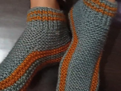 Ladies woolen socks ll Ladies boot ll How to make ladies socks. Knit & Knit