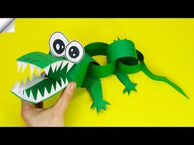 Moving paper toys - How to Make a Crocodile Paper - Easy paper crafts