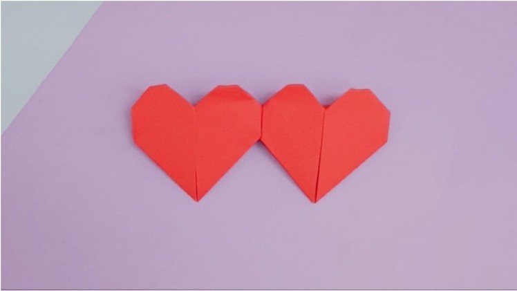 Origami double heart make with paper. DIY double heart make with paper. Origami paper craft #short