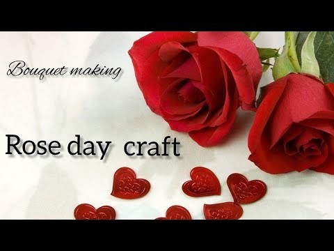 Rose day special craft.bouquet making.special craft with paper.❤️????.@Sanoos magical world ✨️