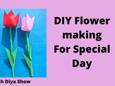 #Shorts I DIY Flower making For Special Day I Easy School Craft I Origami I Areebah Diya Show