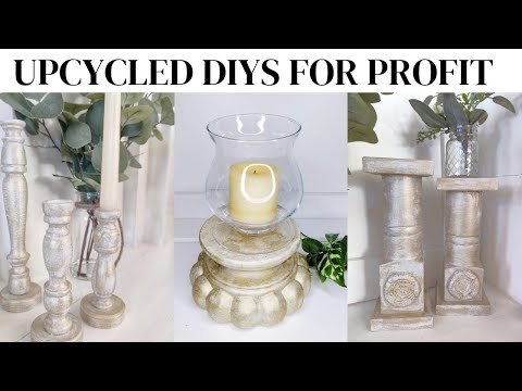 Upcycled Wooden Home Decor ~  Trash to Treasure ~ Spindle DIY Projects ~ Easy DIY Candle Holder