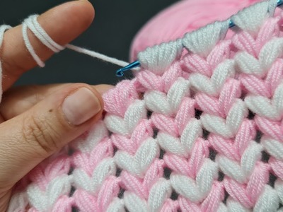 Very Easy Tunisian Knitting crochet baby blanket✅️