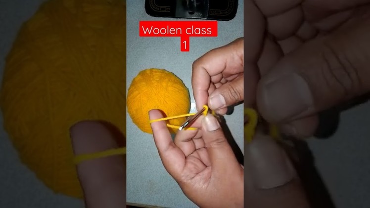 # woolen class 1 # how to make woolen chain # handmade woolen craft #artandcraft #youtubeshort #diy