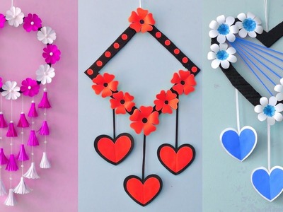 3 Easy and Quick Valentines day decoration Ideas. A4 sheet Wall decor. Cardboard .Room Decor DIY