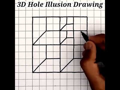 3d hole illusion drawing #shorts #3ddrawing
