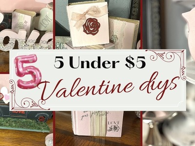 5 UNDER $5 DIY CHALLENGE ???? Dollar Tree Décor ???? QUICK Valentines Tiered Tray DIYS????