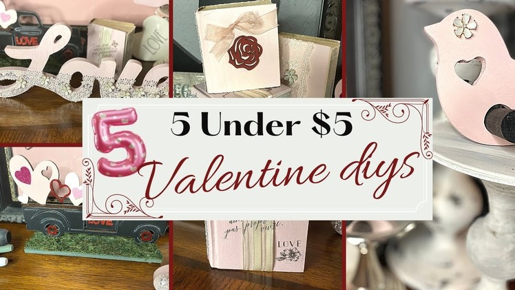 5 UNDER $5 DIY CHALLENGE ???? Dollar Tree Décor ???? QUICK Valentines Tiered Tray DIYS????