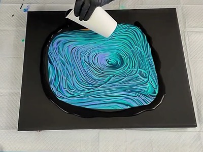 (589) Funky Split Cup Tree Ring Pour with Tiny Pearls Painting Tutorial!